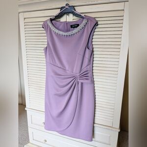 Lilac Sleeveless Cocktail Wedding Guest Dress